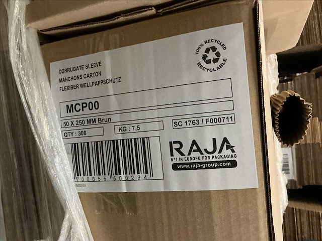 Raja 5x25cm papieren nekfles omhulsels (2600x) - afbeelding 1 van  3