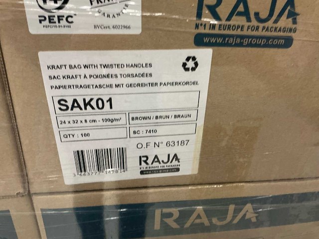 Raja rechthoekig overige winkel inventaris neutrale papieren zakjes (4600x) - afbeelding 4 van  4