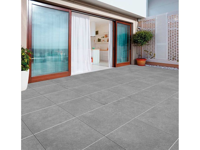 Rako terrasse grey relief 59,8x59,8x2 cm - keramische tuintegel 54m² - afbeelding 1 van  1