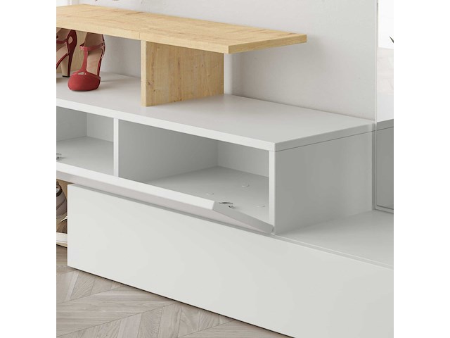 Ramda kapstok | 100% melamine | wit, eiken - afbeelding 4 van  7