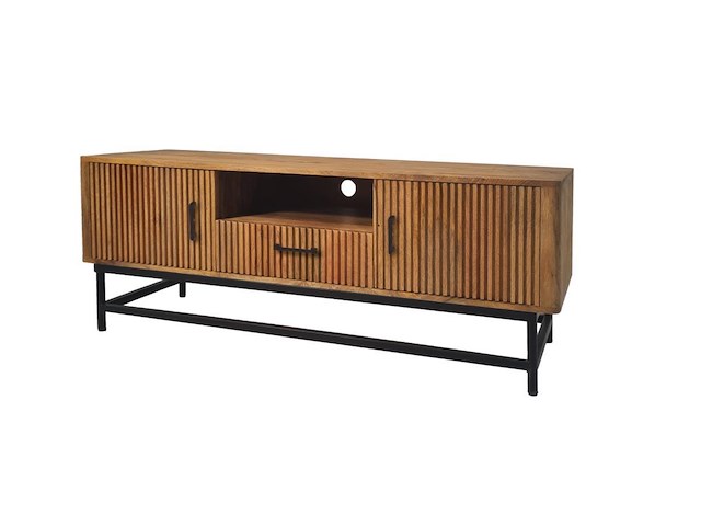 Rampur tv-meubel 150 cm in massief hout - afbeelding 2 van  4