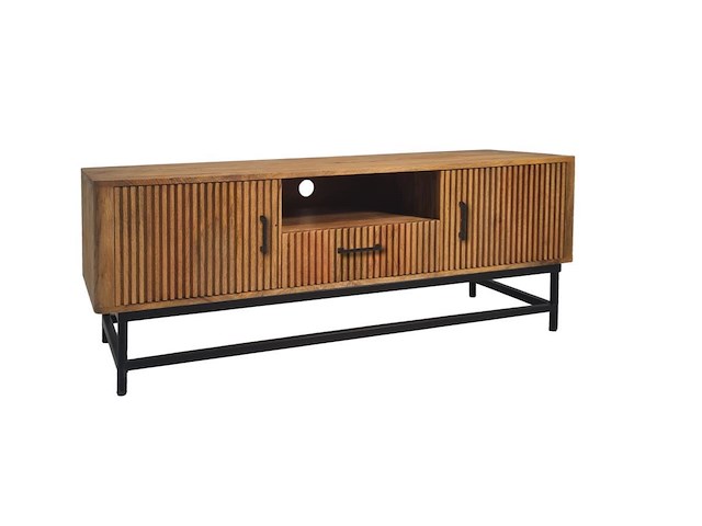 Rampur tv-meubel 150 cm in massief hout - afbeelding 3 van  4