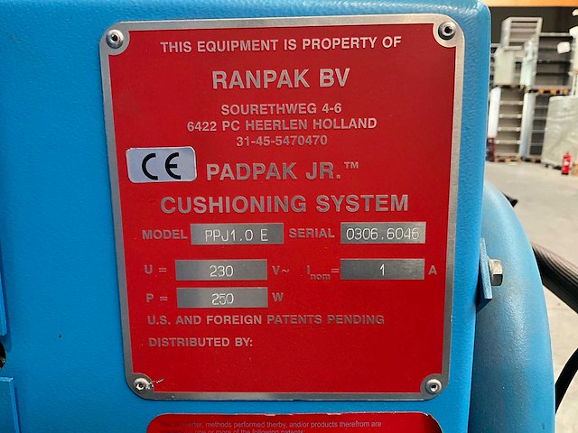 Ranpàk padpak jr. ppj1.0 e papierkussenmachine - afbeelding 3 van  6