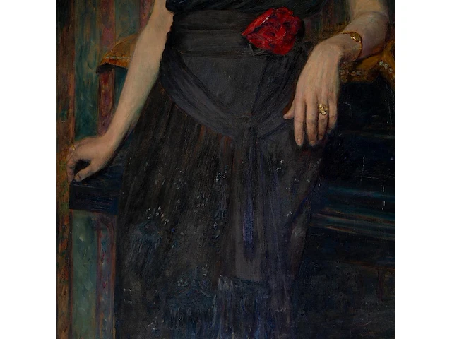 Raphael bauduin (1870-1956), portrait of a lady in an interior, oil on canvas 125 x 90 cm. (49.21 x 35.42 in.), frame: 150 x 115 cm. (59.04 x 45.28 in.) - afbeelding 6 van  6