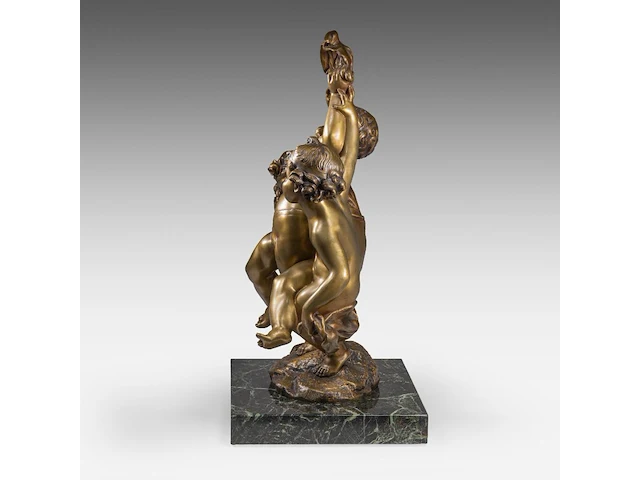 Raphaël charles peyre (1872-1949), a patinated bronze group of three music-making putti the bronze: 60 cm. (23.62 in.), with marble base: 65.5 cm. (25.78 in.) - afbeelding 3 van  8