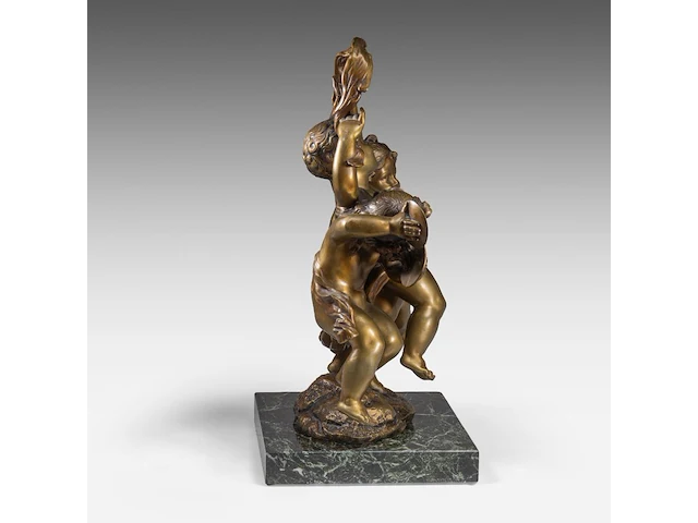 Raphaël charles peyre (1872-1949), a patinated bronze group of three music-making putti the bronze: 60 cm. (23.62 in.), with marble base: 65.5 cm. (25.78 in.) - afbeelding 6 van  8