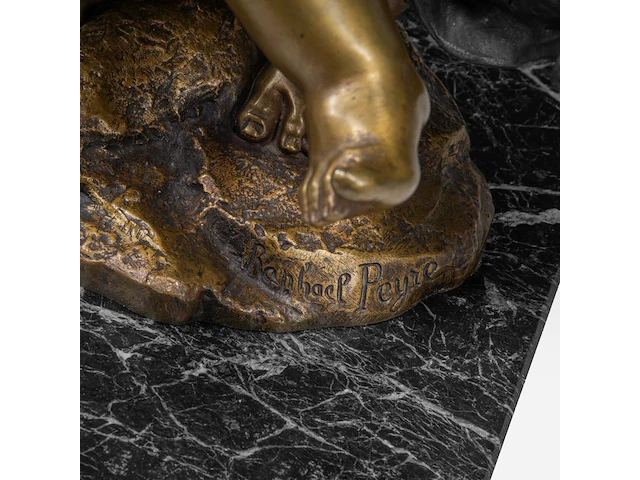 Raphaël charles peyre (1872-1949), a patinated bronze group of three music-making putti the bronze: 60 cm. (23.62 in.), with marble base: 65.5 cm. (25.78 in.) - afbeelding 8 van  8