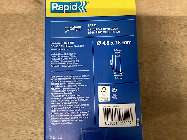 Rapid blindklinknagels 300 stuks in een doos (2x) - afbeelding 4 van  4