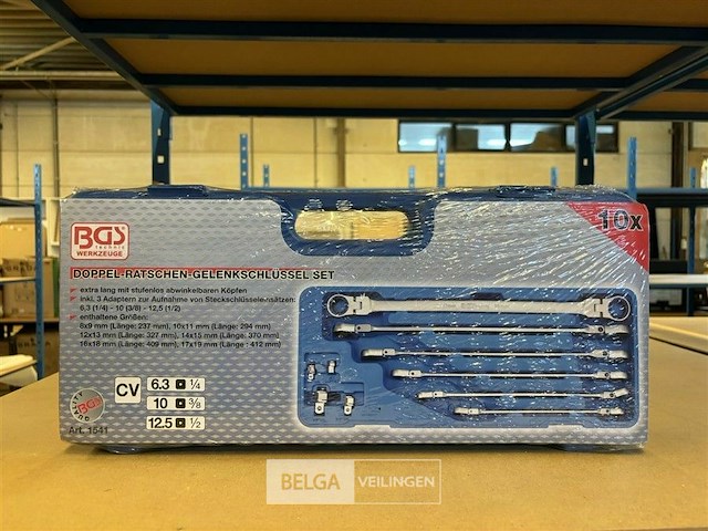 Ratel knie ringsleutelset 8 - 19 mm 10-dlg - afbeelding 1 van  3
