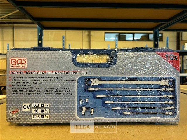 Ratel knie ringsleutelset 8 - 19 mm 10-dlg - afbeelding 2 van  3