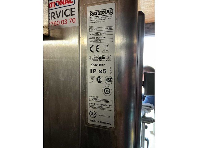 Rational smp 201 combisteamer met 3 regaalwagens - afbeelding 3 van  5