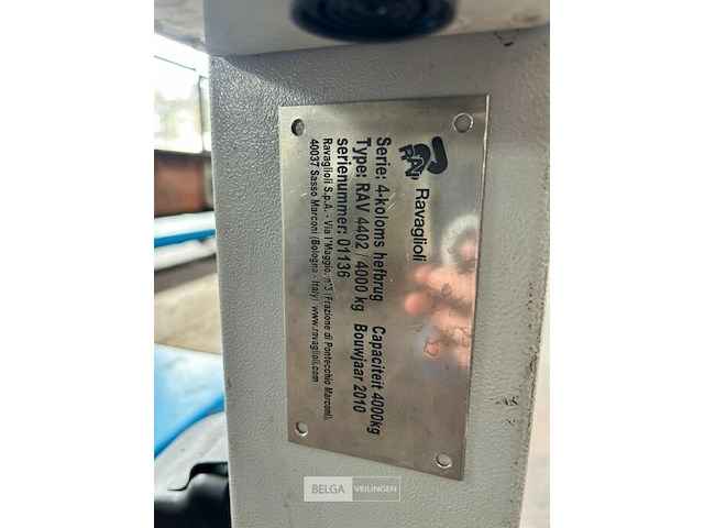 Ravaglioli 4-koloms hefbrug 4000kg (defect) - afbeelding 4 van  9