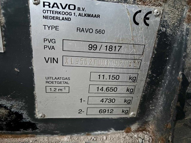Ravo - 1999 - 560 - straatveegmachine - afbeelding 8 van  18