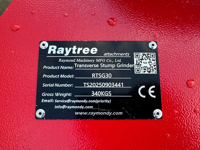 Raytree - 2025 - rtsg30 - voorzetapparatuur - stobbenfrees - afbeelding 3 van  11