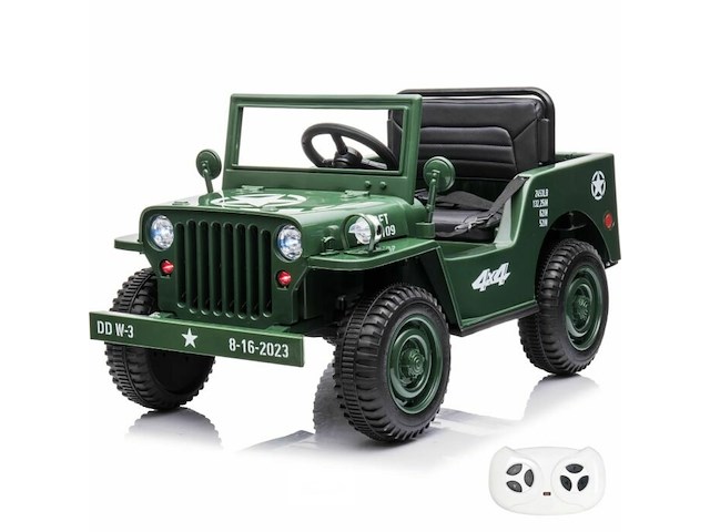 R/c kids military ride on car - army green - afbeelding 1 van  5