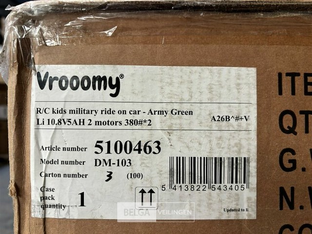 R/c kids military ride on car - army green - afbeelding 5 van  5