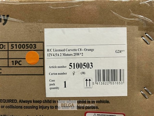 R/c licensed corvette c8 - orange - afbeelding 3 van  3