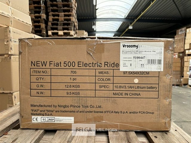 R/c licensed fiat 500e battery ride on car - pink - afbeelding 3 van  4