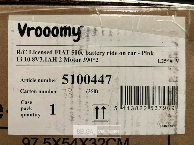 R/c licensed fiat 500e battery ride on car - pink - afbeelding 4 van  4