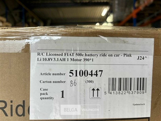 R/c licensed fiat 500e battery ride on car pink - afbeelding 4 van  4