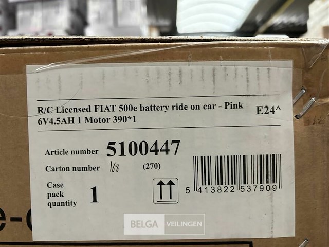 R/c licensed fiat 500e battery ride on car pink - afbeelding 4 van  4