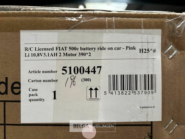 R/c licensed fiat 500e battery ride on car pink - afbeelding 4 van  4