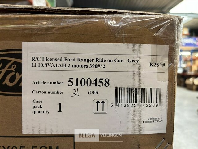 R/c licensed ford ranger ride on car - grey - afbeelding 4 van  4