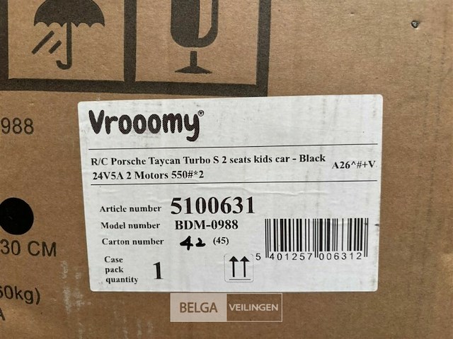 R/c porsche taycan turbo s 2 seats kids car - black - afbeelding 4 van  4