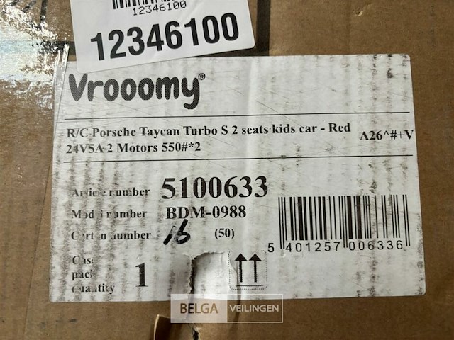 R/c porsche taycan turbo s 2 seats kids car - red - afbeelding 4 van  4