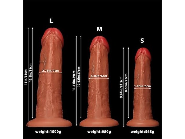 Realistische siliconen dildo (33 cm) - afbeelding 2 van  4