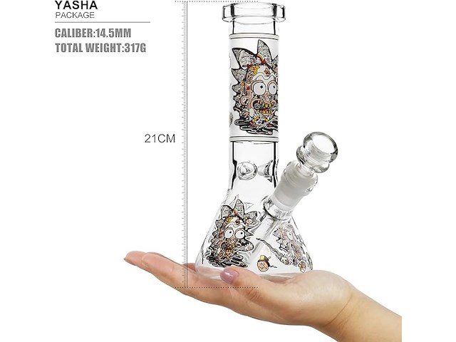 Reanice glazen waterbong 14,5 mm - afbeelding 2 van  4