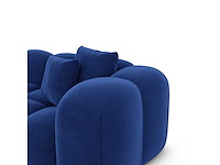 Rechte panoramische bank - blauw fluweel - afbeelding 6 van  7