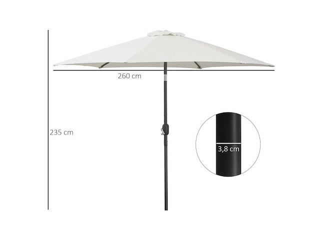 Rechte parasol kantelbaar tuinparasol terras balkon - afbeelding 1 van  3
