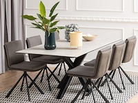 Rechthoekige eettafel heaven - grijs keramiek, 200x100x75,5 cm - afbeelding 1 van  7
