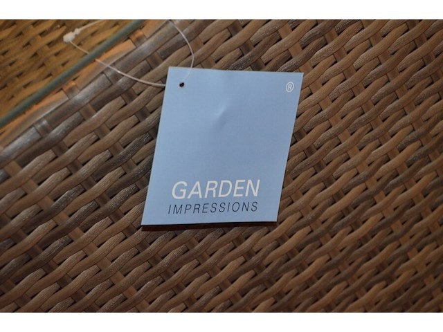 Rechthoekige imitatie rotan salontafel met glazen blad afm. 120x70x40 garden impressions - afbeelding 4 van  5