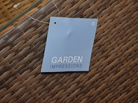 Rechthoekige imitatie rotan salontafel met glazen blad afm. 120x70x40 garden impressions - afbeelding 4 van  5