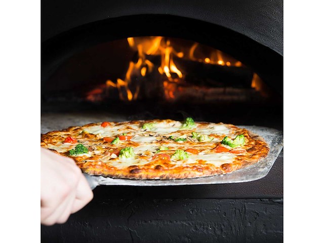 Rechthoekige pizzaschil - aluminium - 405x455mm - handvat 173 cm - afbeelding 1 van  5