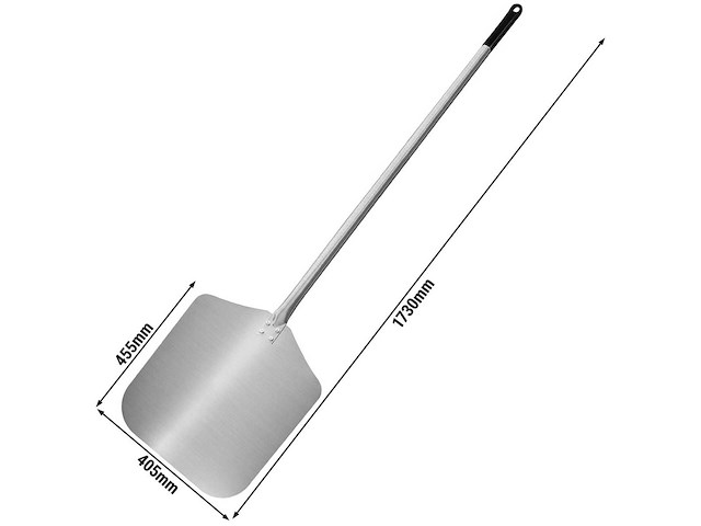 Rechthoekige pizzaschil - aluminium - 405x455mm - handvat 173 cm - afbeelding 3 van  5