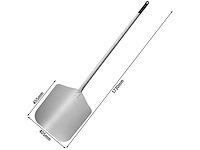 Rechthoekige pizzaschil - aluminium - 405x455mm - handvat 173 cm - afbeelding 3 van  5