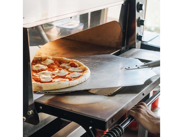 Rechthoekige pizzaschil - aluminium - 405x455mm - handvat 173 cm - afbeelding 4 van  5