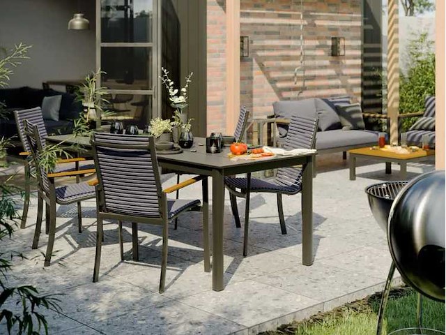 Rechthoekige tuintafel naterial dora ii alu/duraboard grijs, 6 personen - afbeelding 1 van  5