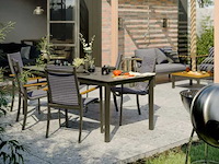 Rechthoekige tuintafel naterial dora ii alu/duraboard grijs, 6 personen - afbeelding 1 van  5