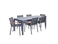 Rechthoekige tuintafel naterial dora ii alu/duraboard grijs, 6 personen - afbeelding 3 van  5