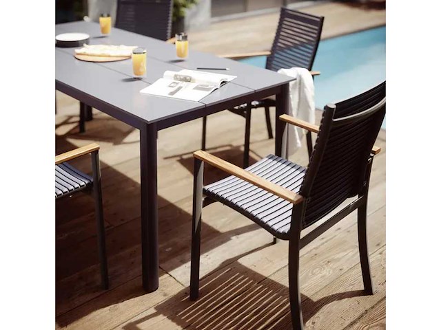 Rechthoekige tuintafel naterial dora ii alu/duraboard grijs, 6 personen - afbeelding 4 van  5