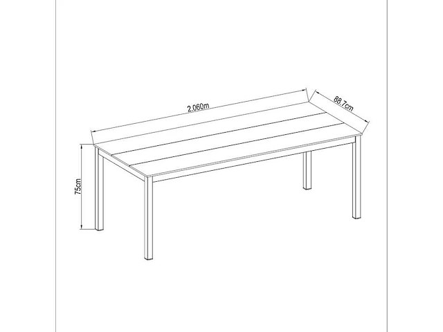 Rechthoekige tuintafel naterial dora ii alu/duraboard grijs, 6 personen - afbeelding 5 van  5