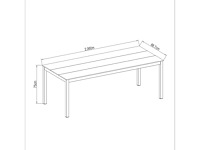 Rechthoekige tuintafel naterial dora ii alu/duraboard grijs, 6 personen - afbeelding 5 van  5