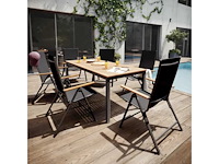 Rechthoekige tuintafel naterial oris aluminium grijs/eucalyptus hout, 8 personen - afbeelding 2 van  9
