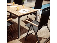 Rechthoekige tuintafel naterial oris aluminium grijs/eucalyptus hout, 8 personen - afbeelding 4 van  9