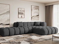 Rechtse hoek bank - grijze bouclé stof