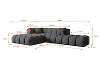 Rechtse hoek bank - grijze bouclé stof - afbeelding 5 van  6